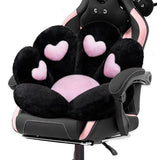 DOBUONO Cat Paw Cushion Kawaii Office Chair Cushion Comfy Plush Gaming Chair Cushion Kawaii Seat Cushion 28"x 24" (Black)