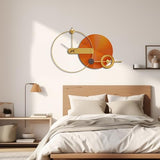 PSYCHE GOD Large Gold Round Decorative Wall Clock Silent Modern Metal Wall Art Decor for Living Room Office Bedroom Kitchen Hotel Cafe 40" × 25"