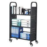 Rolling Library Book Cart, 330 lbs Capacity, 30.3 x 15 x 48.0-Inch Library Cart,