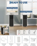 Garvee 8000 BTU Portable Air Conditioner, 3-in-1 Cooling, Dehumidifier & Fan for Rooms Up to 350 Sq. Ft. | Sleep Mode | Energy-Saving 24-Hr Timer | AC Unit w/Remote & Full Window Kit, Black Top, 115V