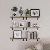 WOPITUES Wood Floating Shelves Set of 6, Shelves for Wall Decor, Farmhouse Shelf for Bedroom