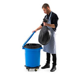 PRO&Family 15 Pack 20 Gallon Blue Round Commercial Trash Can with Lid