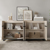 WAMPAT 4 PCS Modern 72" Tall Bookshelf with Metal Base and Adjustable