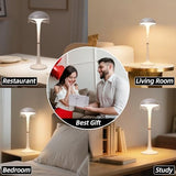 DEXULESA Touch Control Table Lamp with 3 Color Temperatures & 8 RGB Colors, Stepless Dimming & Timer, Rechargeable Table Lamp (White)