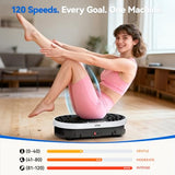 HTM Vibration Plate Exercise Machine with 120 Speed Levels, 9 Program Modes and Remote Control - 15 Min Timer, 300 lbs Capacity