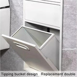 This Waterproof Recessed Bathroom with Built-in Trash Can, Stainless