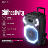 Dolphin X-BASS Portable Party Bluetooth Speaker with Bass Boost, LED Lights, & 100 RMS Watts of Power, 25-Inch Tall