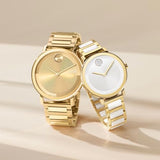 Movado Bold Women's Gold-Plated Crystal-Set Watch