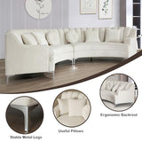 Legend Vansen L Semicircle Velvet Sofa 141.34” Oversized Sectional Curved Sofa for Living Room