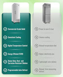 RENDGO 27" W Commercial Refrigerators - Reach-in 23 Cu.ft 1 Solid Door Stainless Steel Commercial Refrigerator Fan Cooling for Restuarant, Bar, Shop, etc