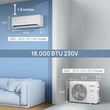 TURBRO 18,000 BTU Ductless Mini Split Inverter AC with Heat Pump 23 SEER2