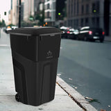 Trash Can With Lid - Ultimate Strength 32 Gallon Wheeled Garbage Can Trash Container, 2 Pack