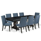 Luxe by East West Furniture NEFL9-SBB-21 - 9-piece kitchen table set consists