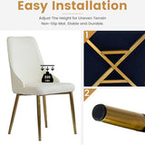 Montary 7 Piece Modern Dining Table Chairs Set of 6, Round 53" D Faux Marble Kitchen Table