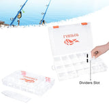 LARIPOP 4-Pack 3600 Fishing Tackle Boxes, Clear Plastic Storage Trays with Adjustable Dividers, Organizer for Lures, Hooks, Sinkers, Jigs & Fishing Accessories