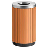 Zedfire 17 Gallon Round Outdoor Trash Can - Heavy Duty Steel & Wood Composite Commercial Decorative Garbage Bin