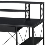 47" Home Office Desk with 8 Compartments, Computer Study Desk for Home