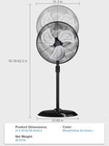 AKIRES 30” Outdoor Pedestal With Energy-Saving Motor,9600 CFM High-Velocity Industrial Stand Fan, 120° Oscillating Heavy Duty Metal Floor Fan for Shop, Warehouse, Workshop, Gym, Garage Silver