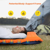 VALEHOWL 4 Inch Thick Camping Sleeping Pad with Internal Straps - R Value 4.0 for 4 Seasons, Durable & 100% Waterproof Outdoor Air Mattress, Lightweight Sleeping Mat for Hiking, Backpacking, Travel