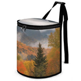 YHNNH Car Trash Can Autumn Foliage Mountains Car Trash Bag with Cover