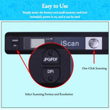 Portable Document Scanner, 900DPI Resolution for A4/Receipts, JPG/PDF Format