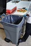 Commercial Products Brute Step-On Rollout Trash/Garbage Can/Bin with Wheels 32 GAL Gray for Restaurants