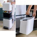 POGHDBXA Trash Can, Large Capacity Plastic Step Pedal Trash Can Bin Dual Compartment Hands Free Kitchen Bathroom