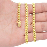 Nuragold 14K Real Yellow Gold Solid Miami Cuban Link Chain Italian Necklace - 24",5mm
