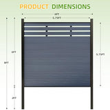 Mondaria Outdoor Semi-Closed Fence Privacy Screen, 6ft(H) x 48" ft(W) Wood Plastic Composite Fence