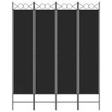 Zexlorith 4-Panel Room Divider, Folding Fabric Privacy Screen, Black