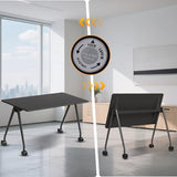 IEDZBEQ Conference Room Table,Conference Table with Wheels,Foldable Meeting Tables for 2-16 Persons