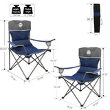 Northroad Folding Camping Chair Set of 4,Portable Collapsible Conversation Set w/1 Sofa,2 Single Chairs and 1 Table for Family Patio,Outdoor Travel,Beach(Blue)