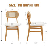 ROCITY Rattan Dining Chairs Set of 6 Beige Linen Fabric