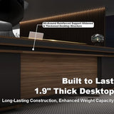 ZYUHANG 94 inch Luxury L Shaped Executive Desk with 4 Drawers