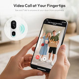 2K Doorbell Camera Wireless with Head-to-Toe View, No Monthly Fee, Video Doorbell with 2-Way Audio