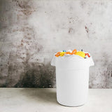Round Trash Can with Lid and Dolly Rolling Waste Container, Ingredient Bin, Heavy-Duty Plastic, Anti-Static, Kitchen