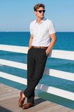 GINGTTO Mens Black Dress Pants Slim Fit Stretch Slacks Chinos Pants