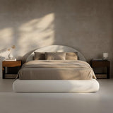 RECCI AirFrame Half-Moon Upholstered Queen Platform Bed Frame