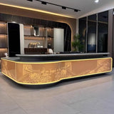 LSIGHTUS Luxury 110" L Shaped Executive Office Desk for CEO Boss Manager