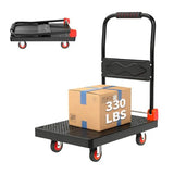 Foldable Heavy - Duty Flatbed Platform Cart with 360 - Degree Rotating Wheels for Moving in Food Truck and Trailer