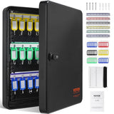 Key Safe with Combination & Key Lock, Digital Security Storage Box Steel Key Organizer with Adjustable Racks
