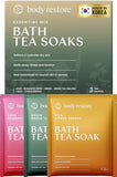 Body Restore Bath Tea Soaks Gift Set – Spa Gifts for Women, Mom, Wife & Self Care Lovers – Relaxing Botanical Bath Sachets for Stress Relief & Hydrated Skin – Essential Mix (3 Pack)