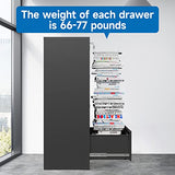 4 Drawer Filing Cabinet with Lock Metal Lateral File Cabinet Office Home Steel Lateral File Cabinet for A4 Legal/Letter