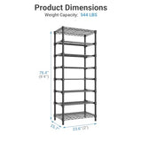 VIPEK S1 Shoe Rack, 8-Tier Metal Durable Shoe Organizer, Heavy Duty Large Capacity Up to 24 Pairs, Adjustable & Detachable Shoe Shelves for Entryway/Bedroom/Closet, Holds Up to 544 lbs, Black