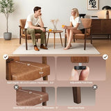Yaheetech Faux Leather Accent Chair, Mid-Century Modern Armchair with Solid Wood Legs, Reading Leisure Chair with High Back