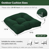 HOMELYSIAN 19x19 Outdoor Chair Cushions Set of 4, Tufted Wicker Patio