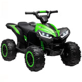 Aosom 12V Kids ATV Quad Car with Forward & Backward Function, Four Wheeler for Kids with Wear-Resistant Wheels, Music, Up to 3.7 MPH, Electric Ride-on ATV for Toddlers Ages 3+ Years Old, Green