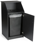 Displays2go Commercial Trash Bin with Black Finish, MDF Construction