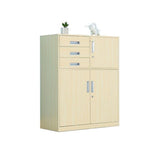 b89PvQuQt Office Cabinet Multifunctional Office File Cabinet with Lock Large Capacity Three-Drawer Data Storage 1 Iron Household(Beige)