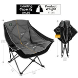 Northroad Oversized Foldable Camping Chair, Outdoor Padded Lawn Chair w/Cup Holder,Carry Bag for Beach, Hiking, and Picnics,Heavy-Duty 300-lbs Capacity, Black